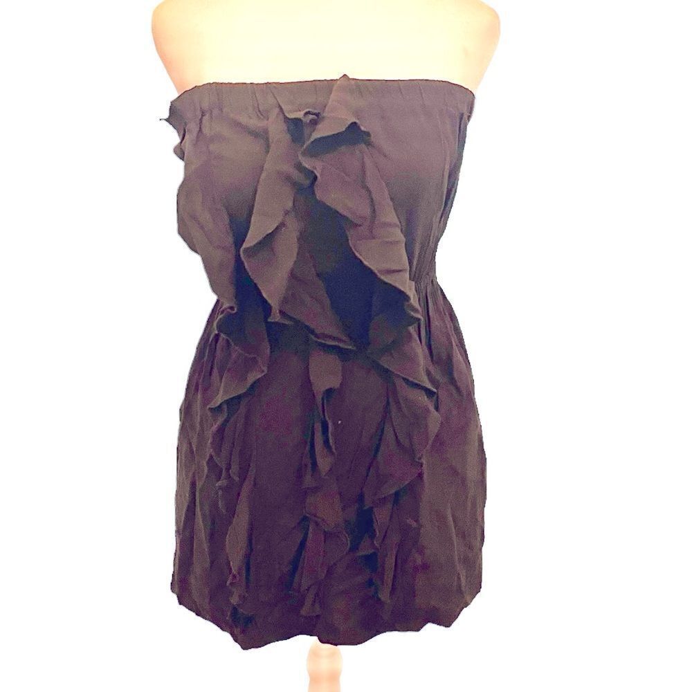 Strapless back dress with ruffles